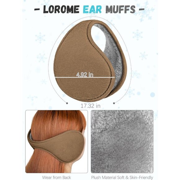 Women Khaki Knit Beanie Hat, Gloves, Scarf & Ear Warmer Set - Winter - Picture 5 of 7